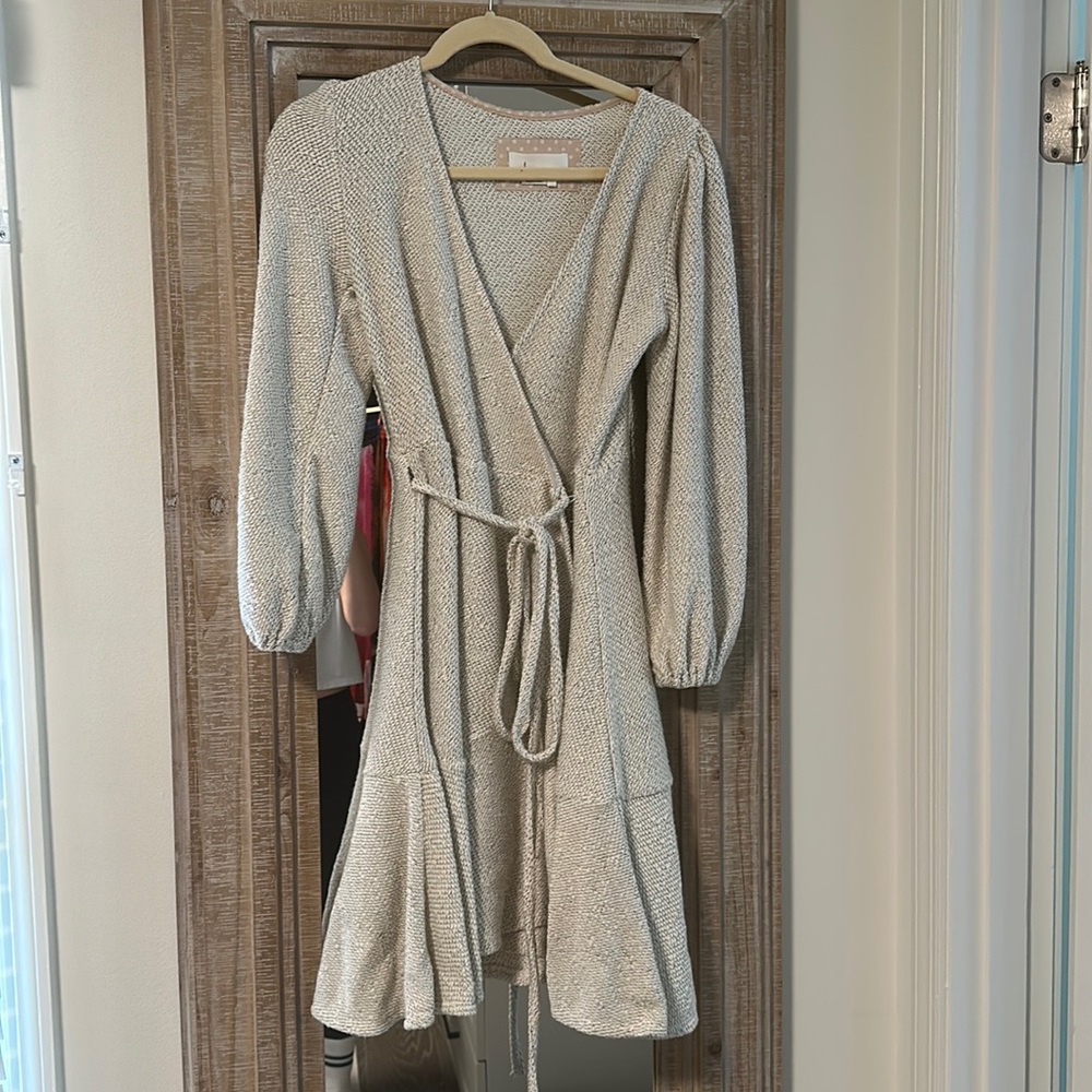 Anthropologie Knit Mini Wrap Dress size XS